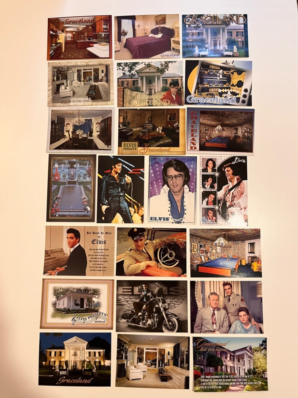 LOT OF 22 ELVIS PRESLEY GRACELAND HOME MEMPHIS TN UNUSED 4x6 POSTCARDS